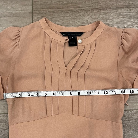 MARC By MARC JACOBS Mimi Old Rose Belted Silk Crepe Dress Size 2 - Picture 9 of 11
